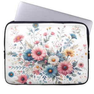 Housse Pour Ordinateur Portable Fleurs Élégantes