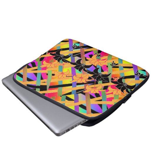 Housse Pour Ordinateur Portable Fleurs Entrelacées (Devant bas)