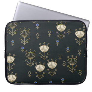 Housse Pour Ordinateur Portable Fleurs ethniques : Conception ornementale Vintage