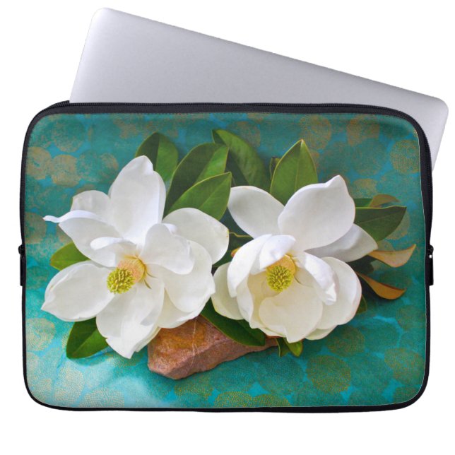 Housse Pour Ordinateur Portable Fleurs | Fleur Magnolia (Devant)