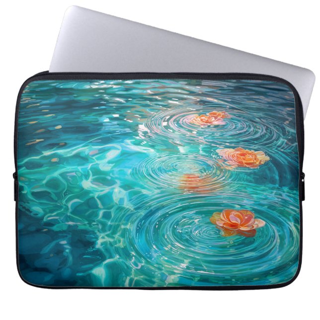 Housse Pour Ordinateur Portable Fleurs flottant sur l'eau  (Devant)