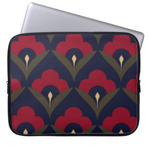 Housse Pour Ordinateur Portable Fleurs folkloriques motif Japon vague motif ditzy