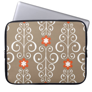 Housse Pour Ordinateur Portable Fleurs géométriques : Conception Vintage et transp