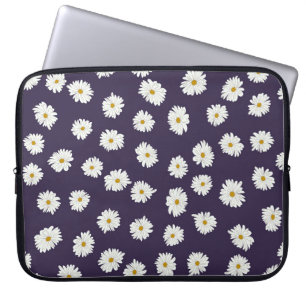 Housse Pour Ordinateur Portable Fleurs marguerites : petit motif sans soudure.