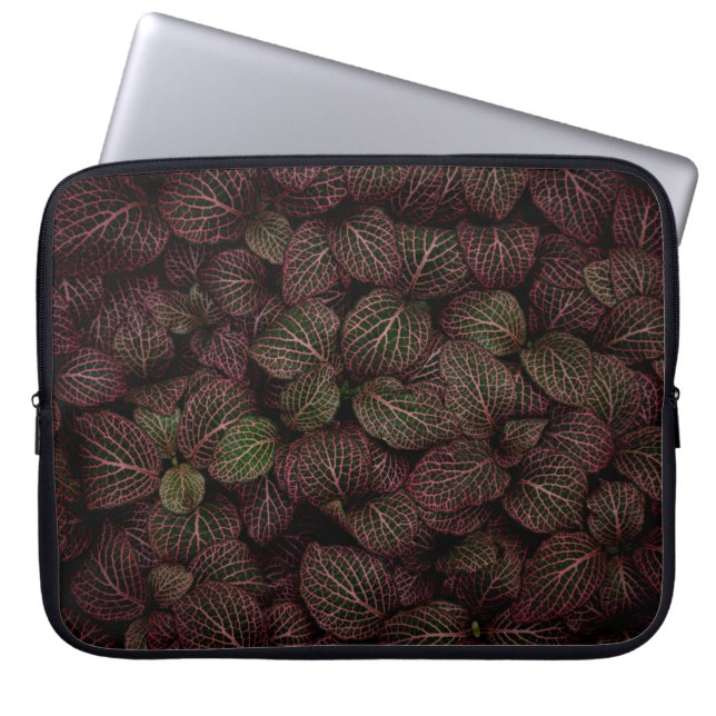 HOUSSE POUR ORDINATEUR PORTABLE FLEURS MAROON PETALED (Devant)