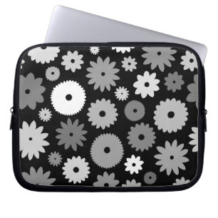 Housse Pour Ordinateur Portable Fleurs monochromes grand motif