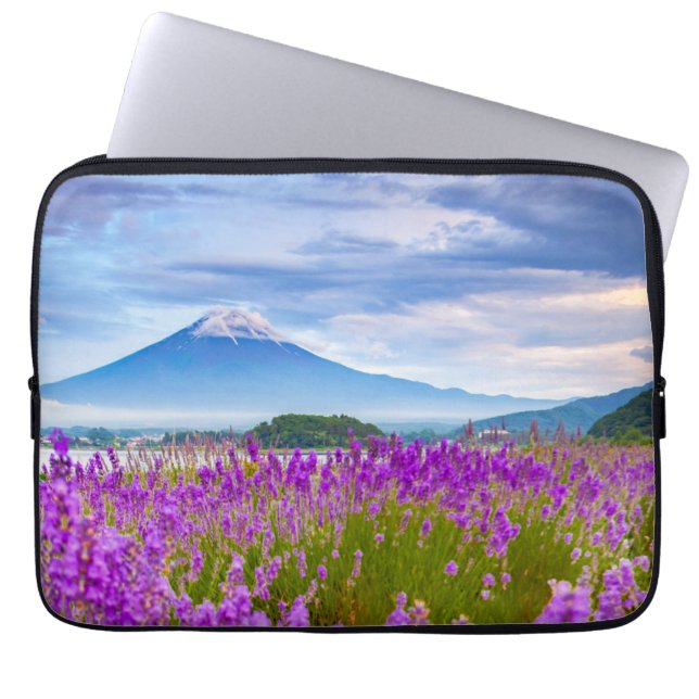 Housse Pour Ordinateur Portable Fleurs | Mont Fugi Japon (Devant)