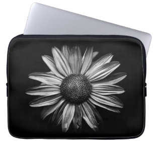 Housse Pour Ordinateur Portable Fleurs Noires Et Blanches 18