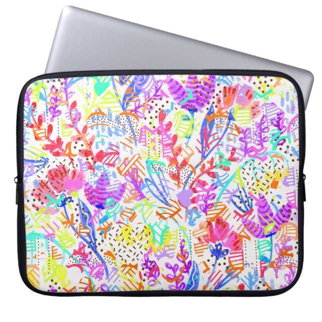 Housse Pour Ordinateur Portable Fleurs pastel abstraites (Devant)