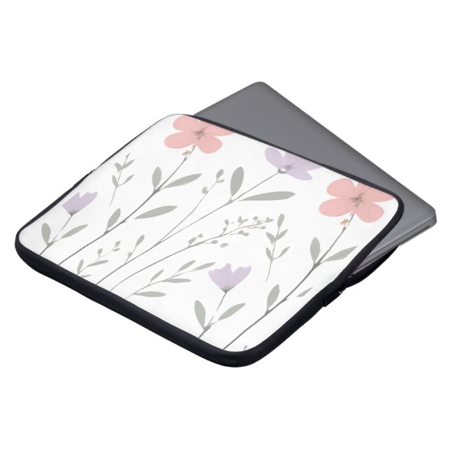 Housse Pour Ordinateur Portable Fleurs Pastel Bloom pour adolescentes (Devant haut)