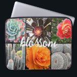 Housse Pour Ordinateur Portable Fleurs roses Cactus Photo Collage Fleur Script<br><div class="desc">Brillamment rouge, jaune et orange roses et vert luxuriant, aqua et cactus noirs crient chauds, les jours d'été. Profitez des fleurs et de l'atmosphère paisible d'un jardin animé chaque fois que vous utilisez cette étonnante collection de photos colorées en néoprène. Cette pochette pour ordinateur portable est disponible en trois tailles...</div>