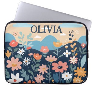 Housse Pour Ordinateur Portable Fleurs sauvages botaniques élégantes modernes