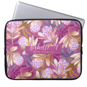 Housse Pour Ordinateur Portable Fleurs sauvages Protea Magenta