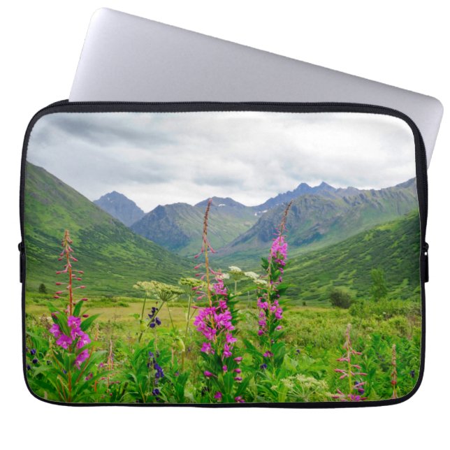 Housse Pour Ordinateur Portable Fleurs sauvages Vallée d'Alaska (Devant)