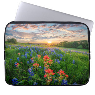 Housse Pour Ordinateur Portable Fleurs   Texas Bluebonnets & Indian Paintbrush