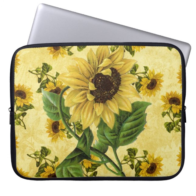 Housse Pour Ordinateur Portable Fleurs vintages (Devant)