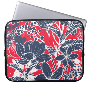 Housse Pour Ordinateur Portable Fleurs vintages Creusées À La Main, Motif Élégant.