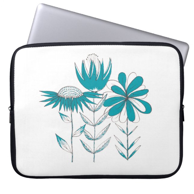 Housse Pour Ordinateur Portable Fleurs Whimsical (Devant)