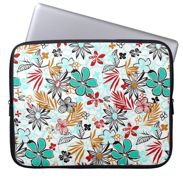 Housse Pour Ordinateur Portable Floral (Devant)