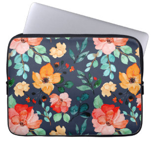 Housse Pour Ordinateur Portable Floral Surface Motif - Mode Printemps Décoratif
