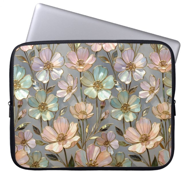 Housse pour ordinateur portable florale motif fleu (Devant)