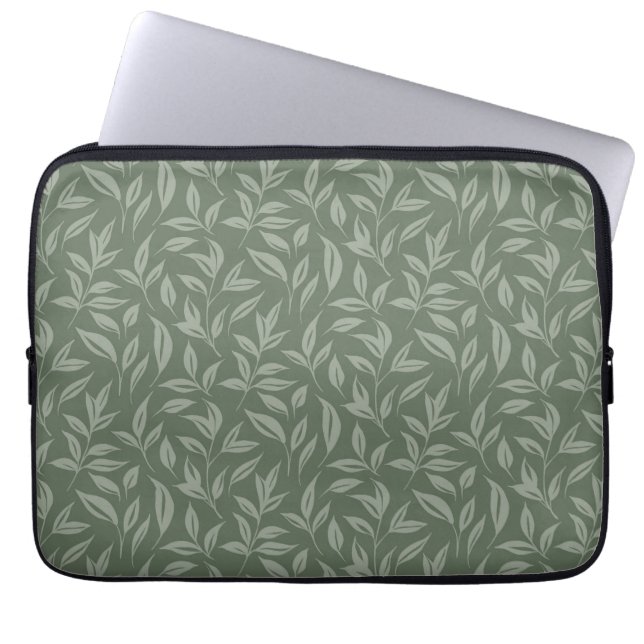 Housse Pour Ordinateur Portable Flore vert Sage (Devant)
