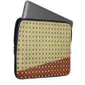 Housse Pour Ordinateur Portable Flower and Diamond Pattern Gold Red (Devant droit)