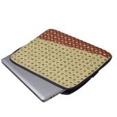 Housse Pour Ordinateur Portable Flower and Diamond Pattern Gold Red (Devant bas)