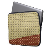 Housse Pour Ordinateur Portable Flower and Diamond Pattern Gold Red (devant gauche)