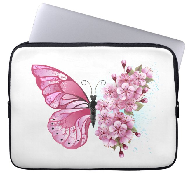 Housse Pour Ordinateur Portable Flower Butterfly (Devant)
