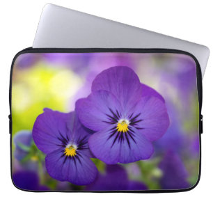 Housse Pour Ordinateur Portable Flowers (homonymie) Purple Pansies