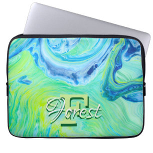 Housse Pour Ordinateur Portable Fluide bleu brillant