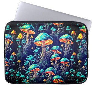 Housse Pour Ordinateur Portable Flux enchantés : Champignons bioluminescents de né