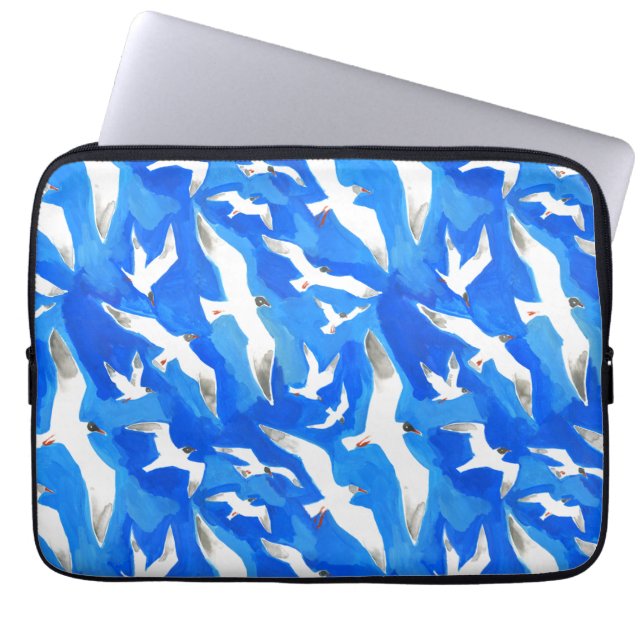 Housse Pour Ordinateur Portable Flying seagulls on sky blue (Devant)