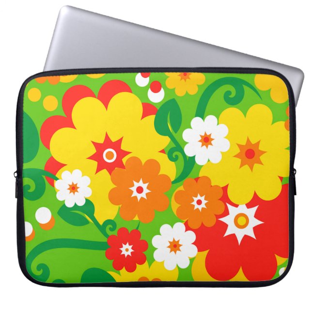 Housse Pour Ordinateur Portable Fond d'écran Funky Flower Power (Devant)