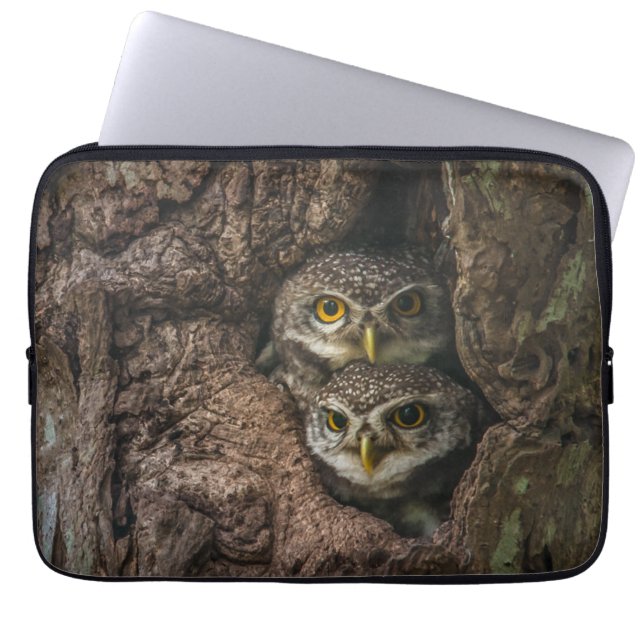 Housse Pour Ordinateur Portable Forest | Deux Owls Looking (Devant)