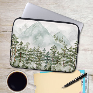 Housse Pour Ordinateur Portable Forêt de pins et montagnes
