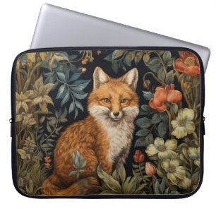Housse Pour Ordinateur Portable Forêt Fox William Morris Cottagecore Floral