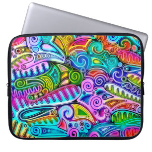 Housse Pour Ordinateur Portable Formes abstraites très colorées art 9