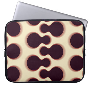 Housse Pour Ordinateur Portable Formes globulaires épineuses, teintes marron motif