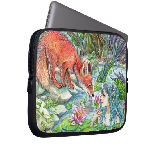Housse Pour Ordinateur Portable Fox et Mermaid (Devant droit)