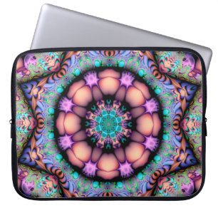 Housse Pour Ordinateur Portable Fractal Mandala Floral Psychedelic