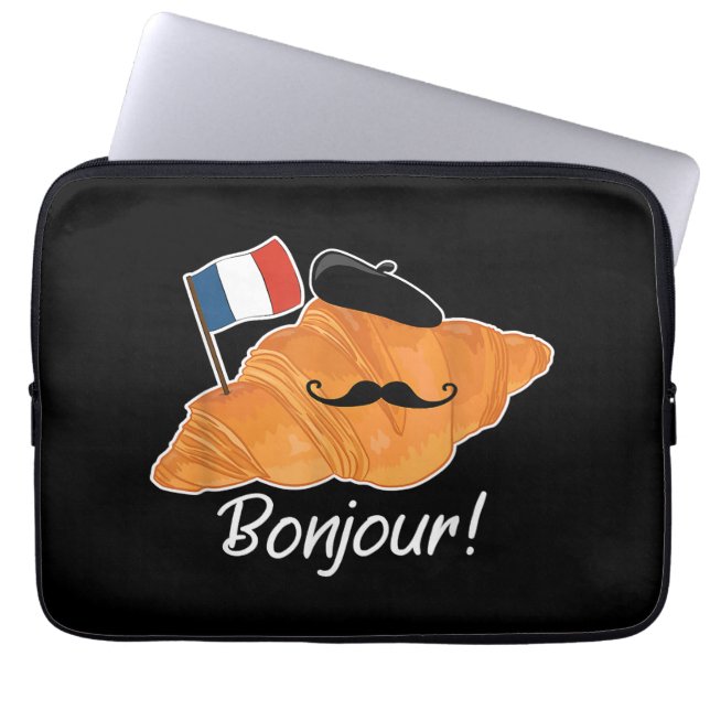 Housse Pour Ordinateur Portable Français Croissant Lover France Drapeau Francophil (Devant)