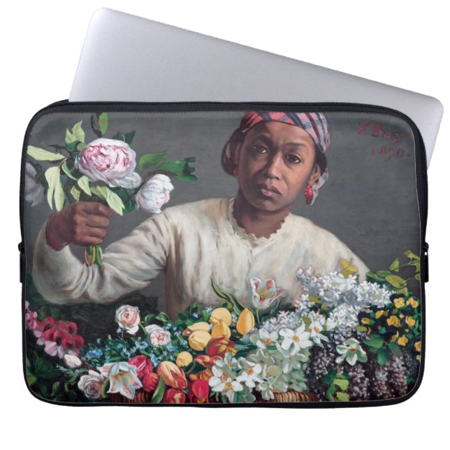 Housse Pour Ordinateur Portable Frédéric Bazille - Jeune femme aux pivoines (Devant)