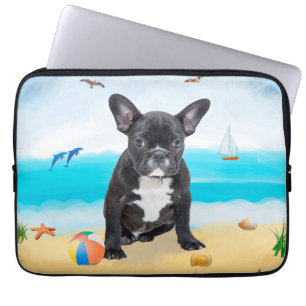 Housse Pour Ordinateur Portable French Bulldog sur la plage