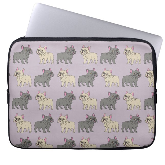 Housse Pour Ordinateur Portable Frenchies, Violet (Devant)