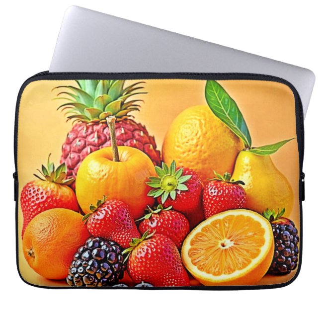 Housse Pour Ordinateur Portable Fresh Bounty: Vibrant Fruit Harvest Design  (Devant)