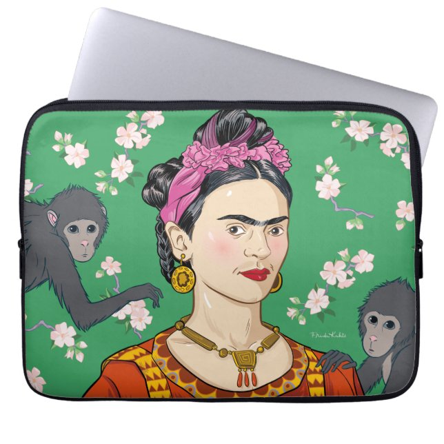 Housse Pour Ordinateur Portable Frida Kahlo Monkey Graphic (Devant)