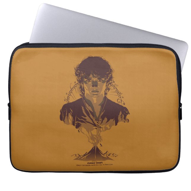 Housse Pour Ordinateur Portable FRODO™ MOUNT DOOM™ Tengwar Inscription Graphic (Devant)