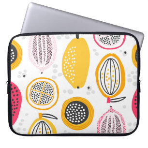 Housse Pour Ordinateur Portable Fruits exotiques tirés à la main : été Vintage